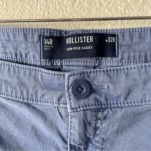 Hollister Low Rise Baggy Cargo Pants Womens 14 Blue Utility Skater Street Grunge - Picture 2 of 16